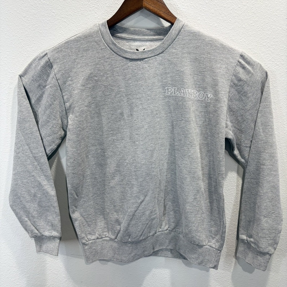 Playboy Mens Light Gray Casual Solid Sweater Size Medium